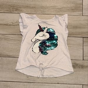 💘 Blush kids unicorn sequin flip top☀️🌷 🍀 ❄️ 🍂 🍎🍋🧁🎀🦄🪻🍍🍓🦉🐧